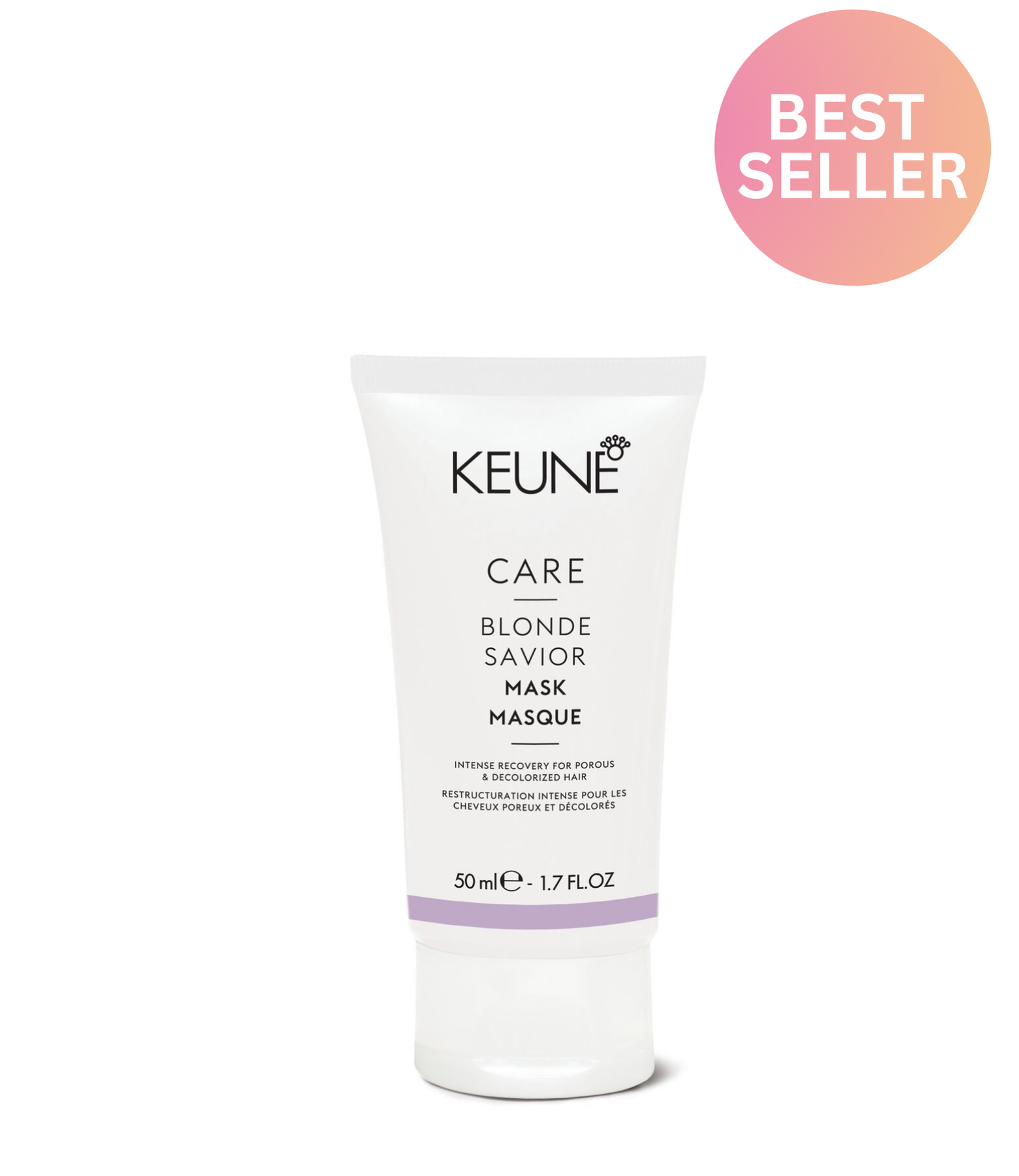 Die BLONDE SAVIOR MASK ist eine intensive Haarmaske, entwickelt mit Glycolsäure und Kreatin für geschädigtes, entfärbtes Haar. Repariert das Haar von der inneren Cortex und reduziert Haarbruch.